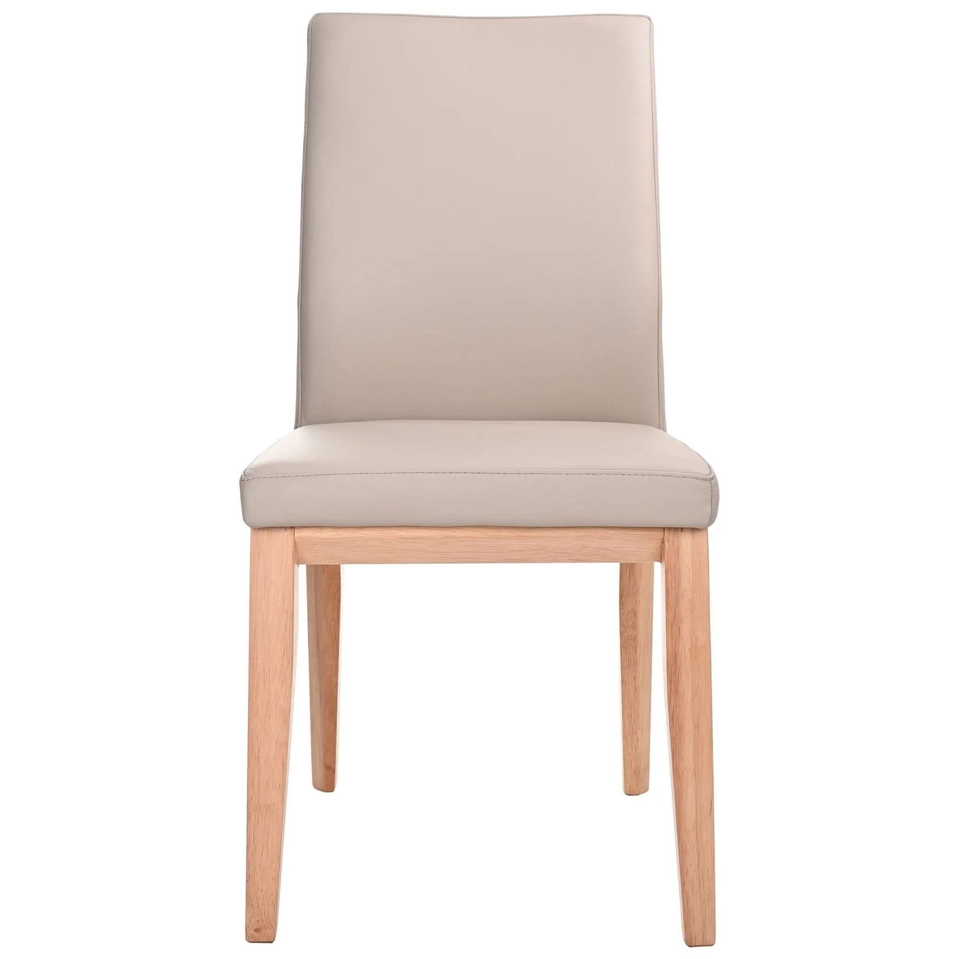 OAKLEY LEATHER DINING CHAIR LIGHT MOCHA/NATURAL - MyChocolateWood