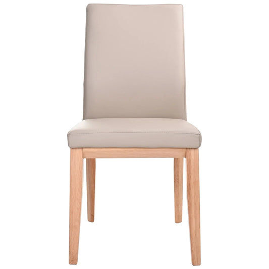 OAKLEY LEATHER DINING CHAIR LIGHT MOCHA/NATURAL - MyChocolateWood