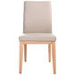 Oakley Leather Dining Chair in Light Mocha with Natural Legs - Chocolate Wood