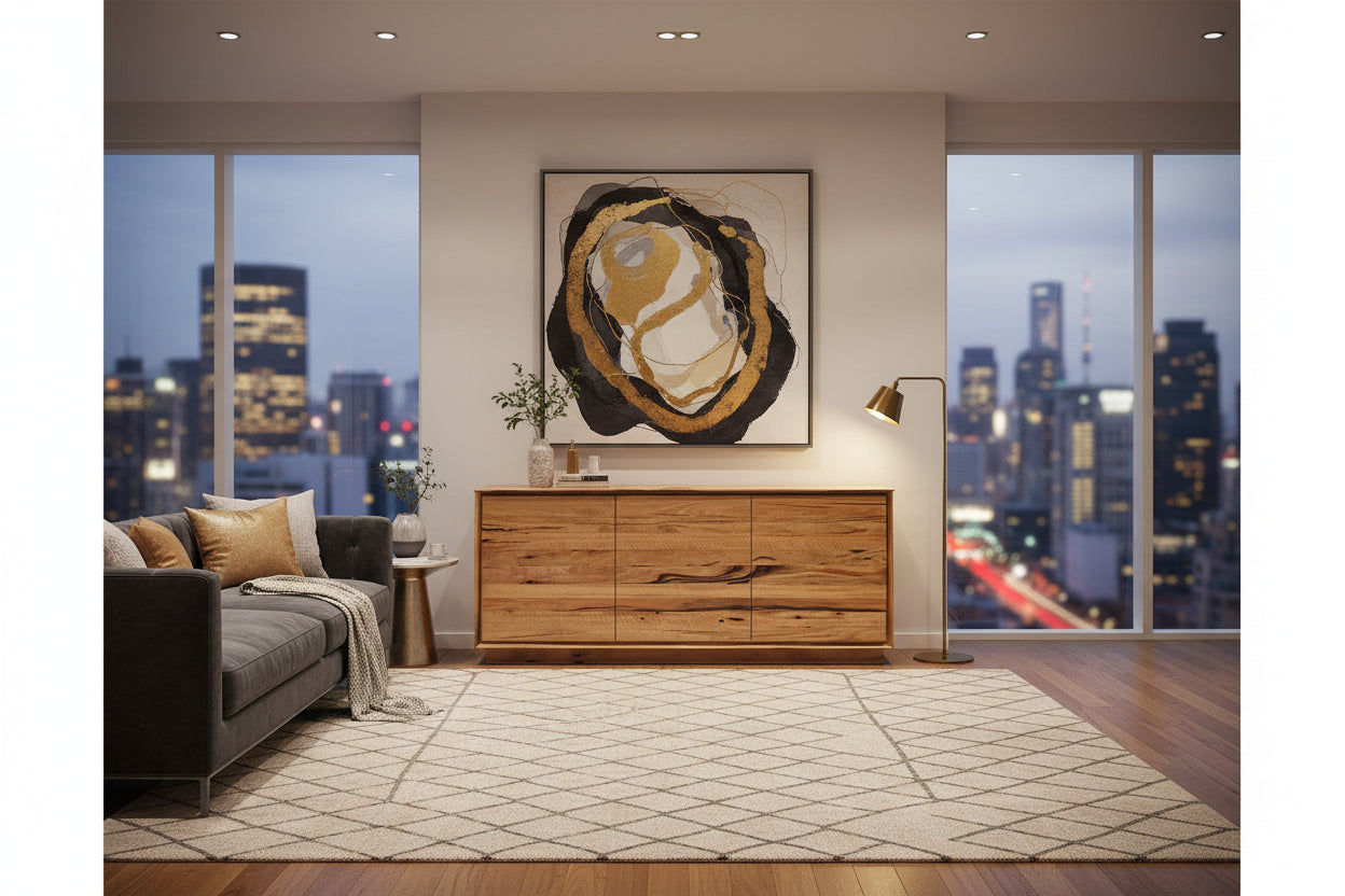 NERINDA MARRI TIMBER 3-DOOR BUFFET/SIDEBOARD NATURAL - MyChocolateWood