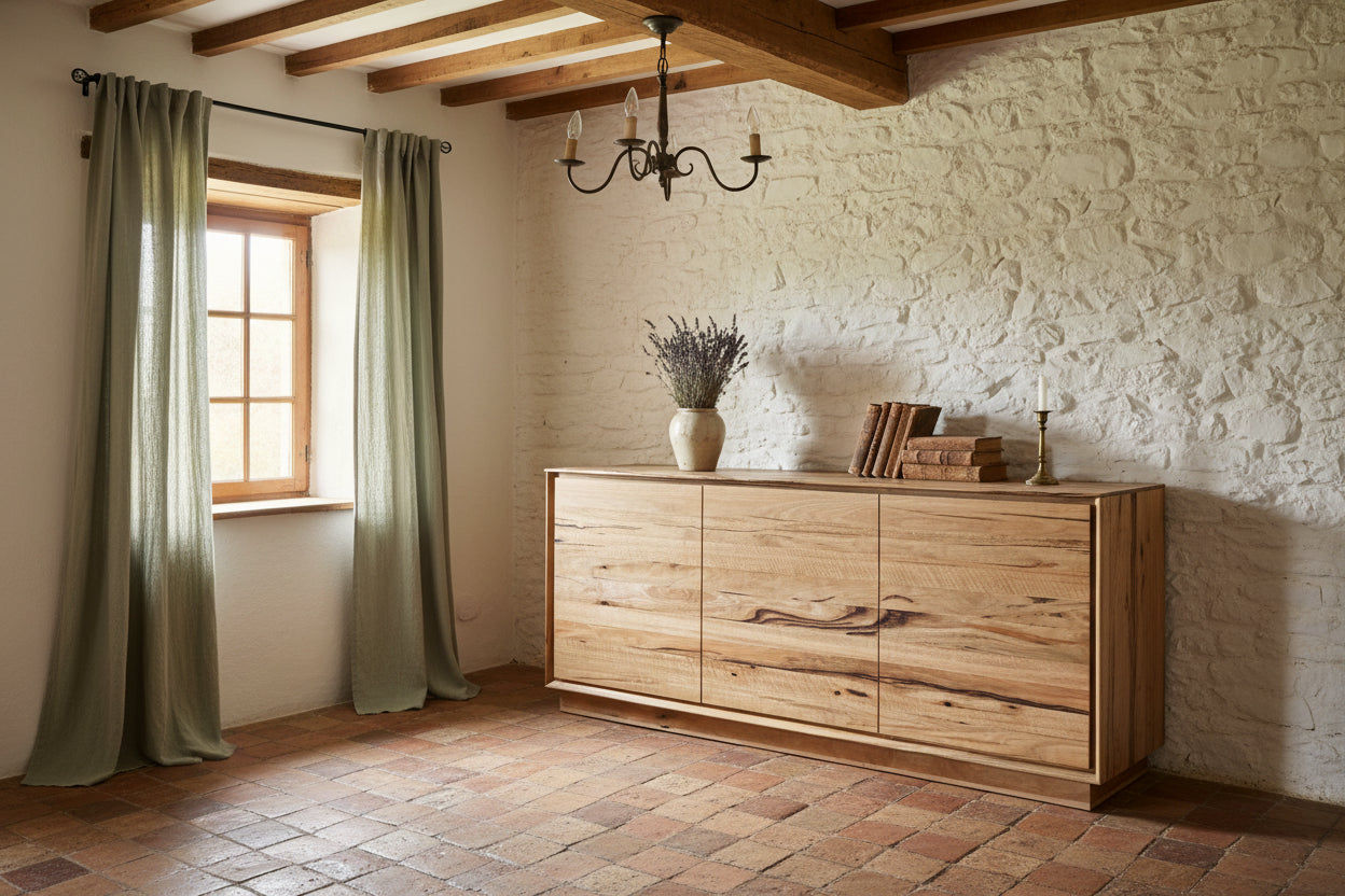 NERINDA MARRI TIMBER 3-DOOR BUFFET/SIDEBOARD NATURAL - MyChocolateWood