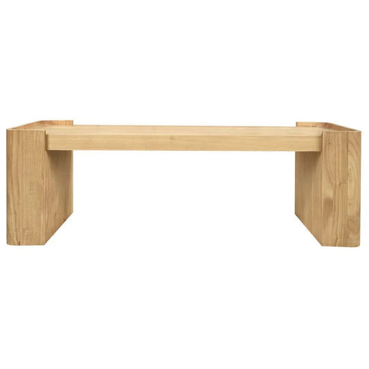 Adelle Solid Mindi Timber Small Bench 130cm in Natural - Chocolate Wood