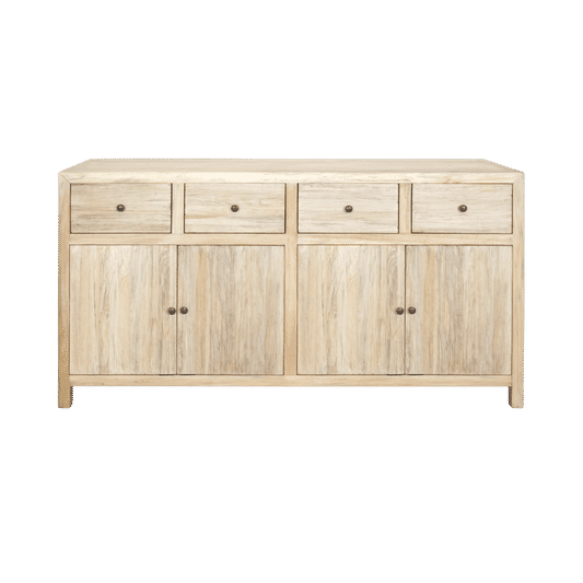 JOELLE 4-DRAWER 4-DOOR SIDEBOARD/BUFFET DISTRESSED NATURAL - MyChocolateWood