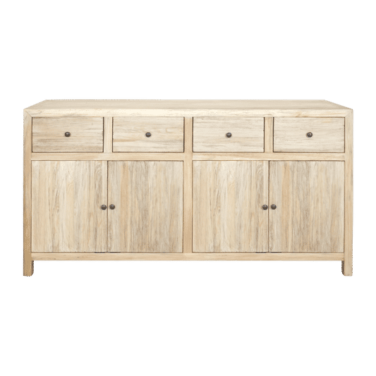 JOELLE 4-DRAWER 4-DOOR SIDEBOARD/BUFFET DISTRESSED NATURAL