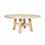 JOELLE PINEWOOD ROUND COFFEE TABLE DISTRESSED RUSTIC NATURAL 100CM - MyChocolateWood