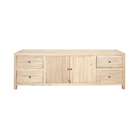 JOELLE 4-DRAWER 2-DOOR CABINET/SIDEBOARD/BUFFET DISTRESSED RUSTIC - MyChocolateWood