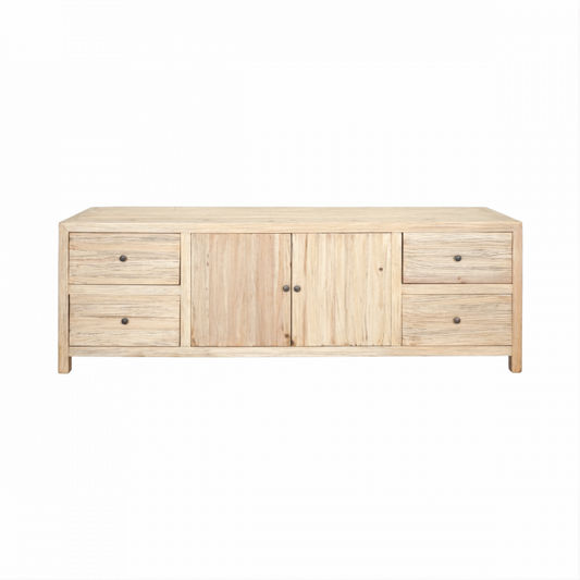 JOELLE 4-DRAWER 2-DOOR CABINET/SIDEBOARD/BUFFET DISTRESSED RUSTIC - MyChocolateWood