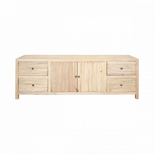 JOELLE 4-DRAWER 2-DOOR CABINET/SIDEBOARD/BUFFET DISTRESSED RUSTIC