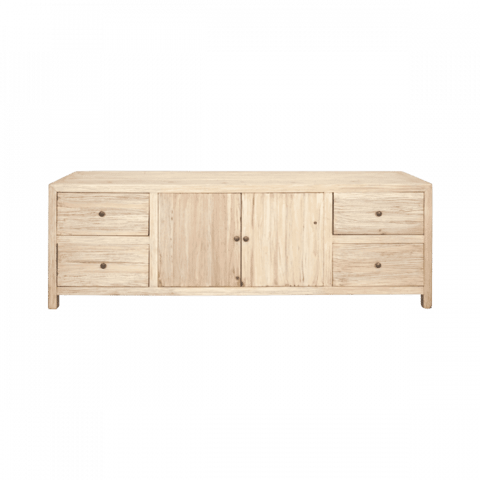 JOELLE 4-DRAWER 2-DOOR CABINET/SIDEBOARD/BUFFET DISTRESSED RUSTIC - MyChocolateWood