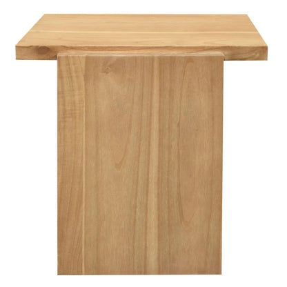 Hudson Solid Mindi Timber Block Side Table in Natural - Chocolate Wood