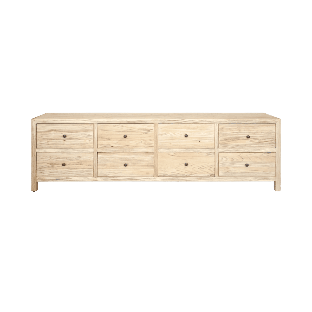 JOELLE 8-DRAWER LOWBOY/DRESSER/CHEST OF 8 DRAWERS DISTRESSED NATURAL - MyChocolateWood