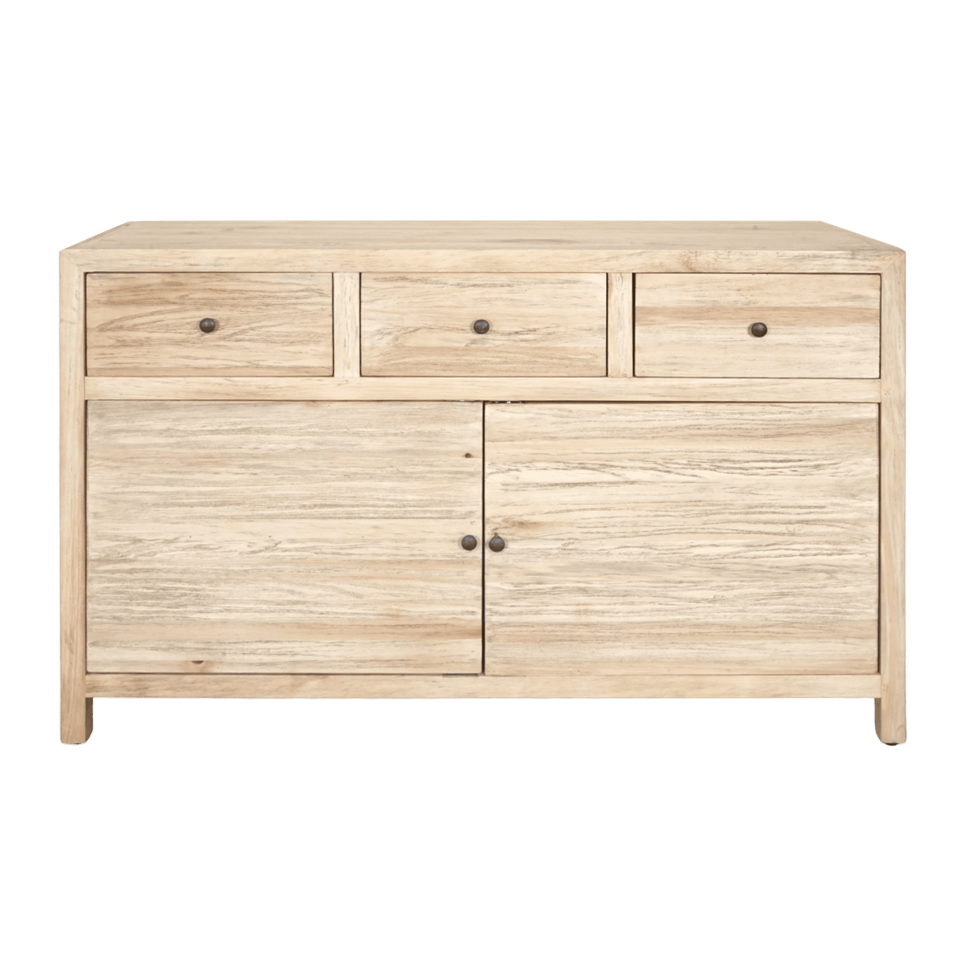 Joelle 3-Drawer 2-Door Buffet in Distressed Natural - Chocolate Wood