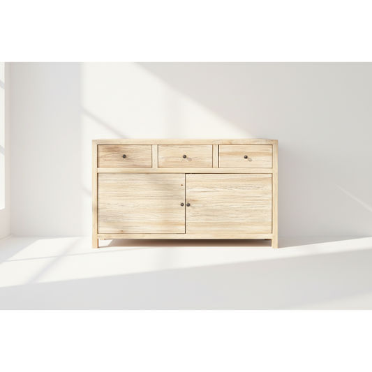 JOELLE 3-DRAWER 2-DOOR BUFFET/SIDEBOARD DISTRESSED NATURAL