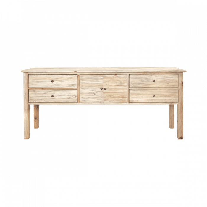 JOELLE 4-DRAWER 2-DOOR BUFFET/SIDEBOARD DISTRESSED NATURAL - MyChocolateWood