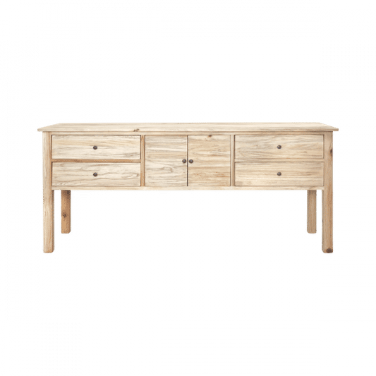 JOELLE 4-DRAWER 2-DOOR BUFFET/SIDEBOARD DISTRESSED NATURAL - MyChocolateWood