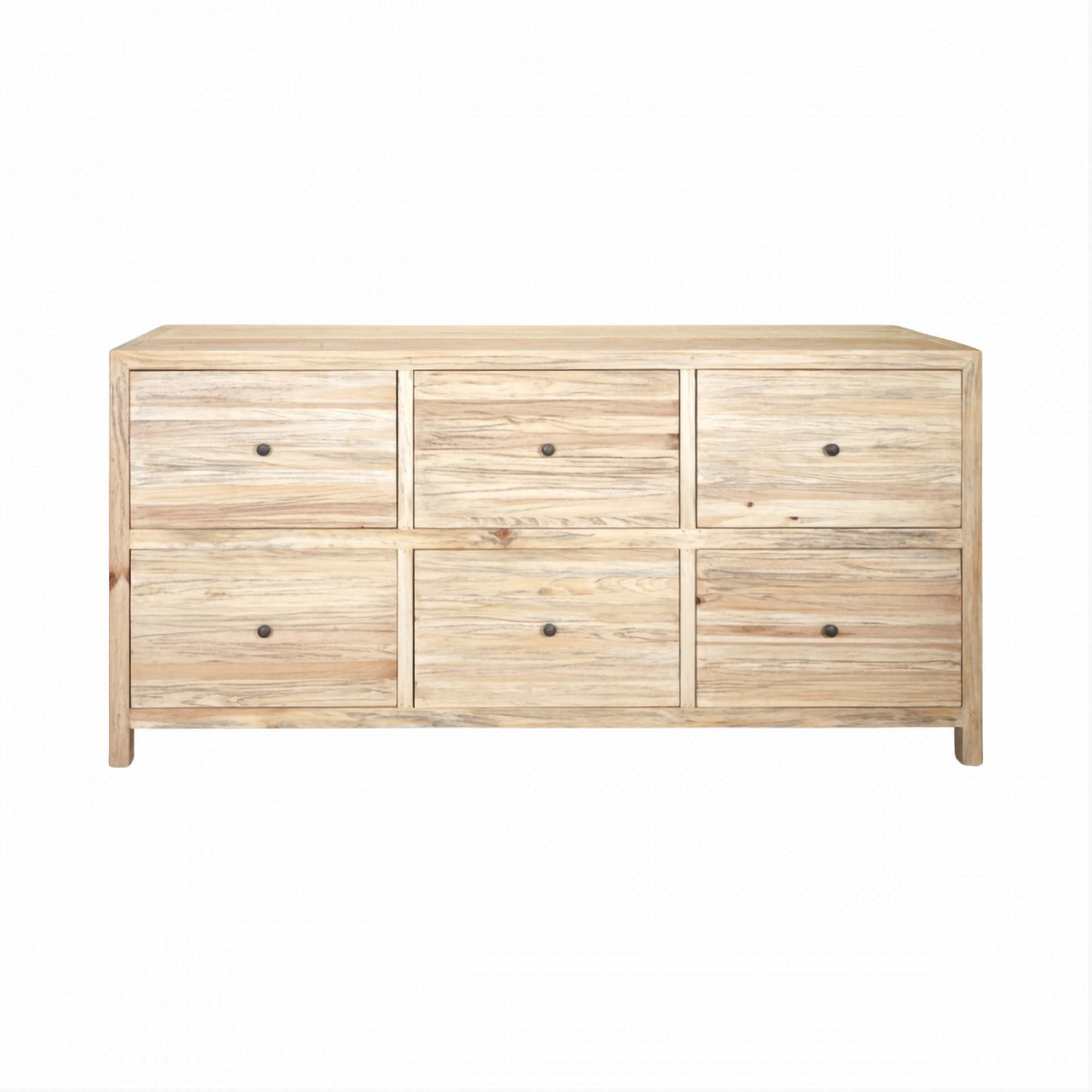 Joelle 6-Drawer Dresser in Distressed Natural - Chocolate Wood