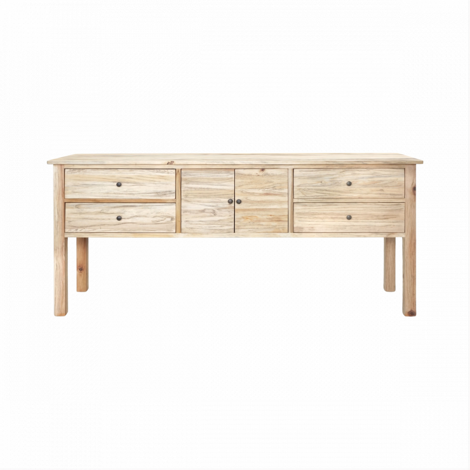 Joelle 4-Drawer 2-Door Buffet in Distressed Natural - Chocolate Wood