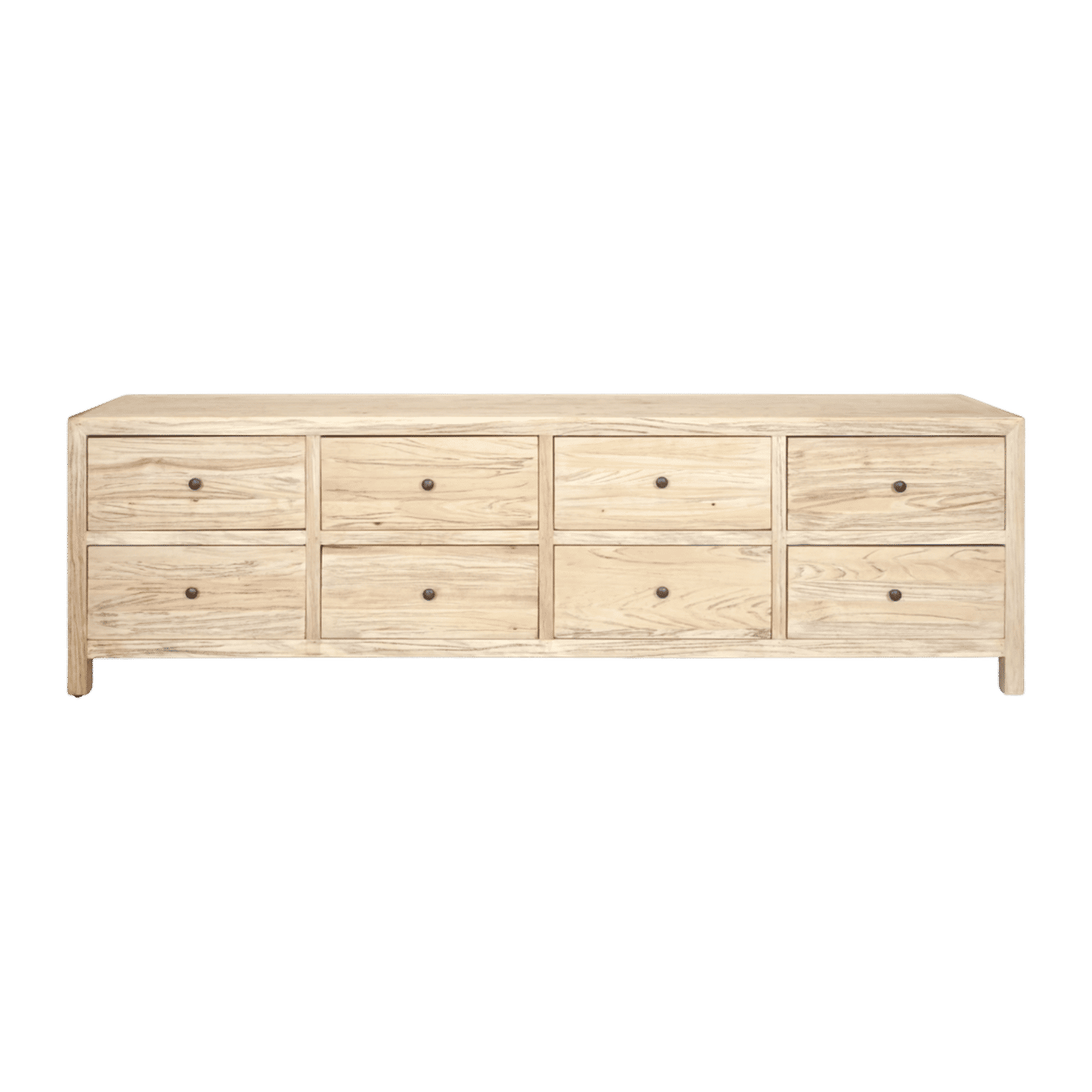 Joelle 8-Drawer Lowboy in Distressed Natural - Chocolate Wood