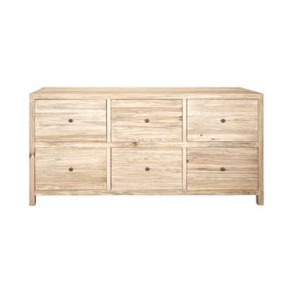 JOELLE 6-DRAWER DRESSER/CHEST OF 6 DRAWERS DISTRESSED RUSTIC - MyChocolateWood