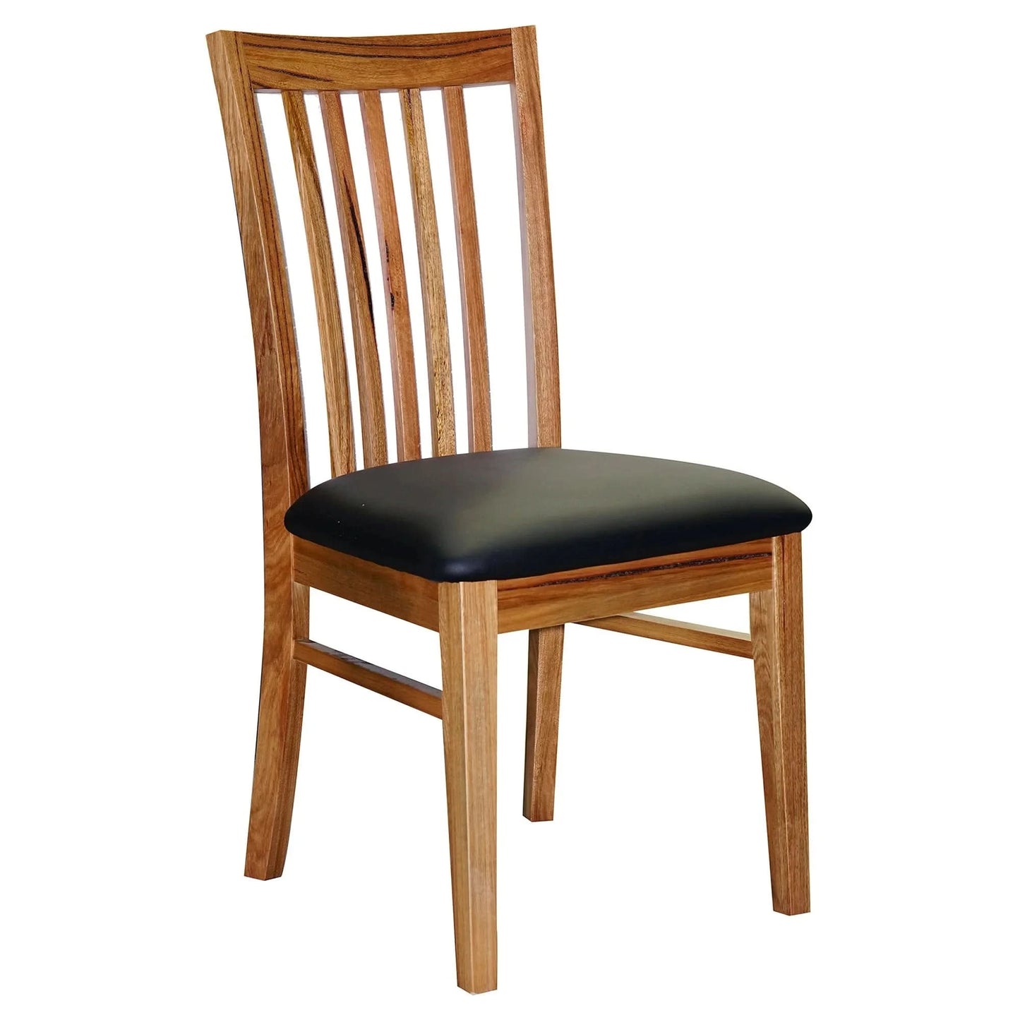 NERINDA MARRI TIMBER DINING CHAIR NATURAL /BLACK PU SEAT - MyChocolateWood