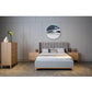 Nerissa Bed with Fabric Vertical Panel Headboard in Storm - Chocolate Wood
