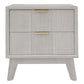 NOVAK SOLID ACACIA  2-DRAWER BEDSIDE TABLE WHITEWASHED - MyChocolateWood
