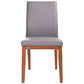 OAKLEY LEATHER DINING CHAIR MID-GRAY/BLACKWOOD - MyChocolateWood
