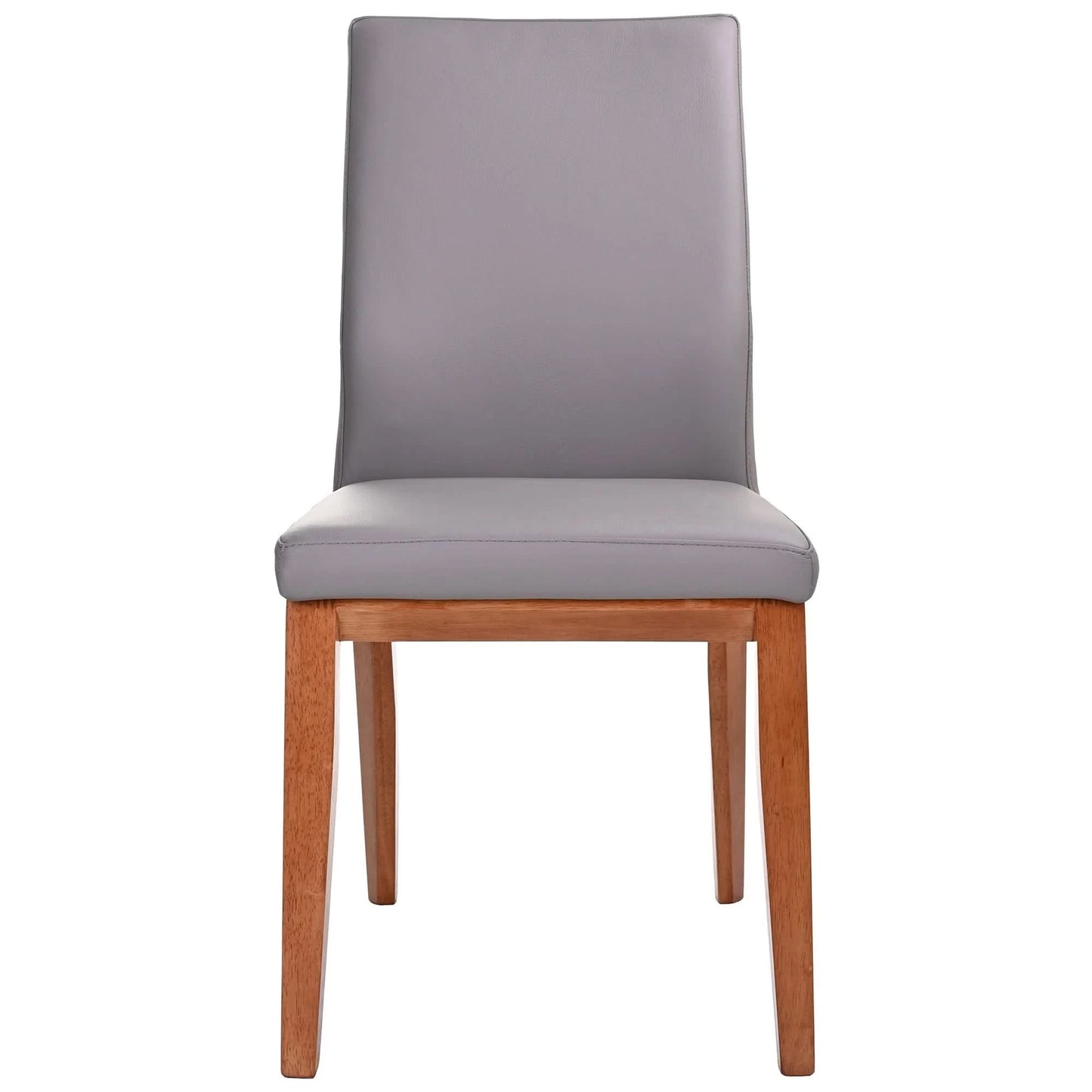 OAKLEY LEATHER DINING CHAIR MID-GRAY/BLACKWOOD - MyChocolateWood