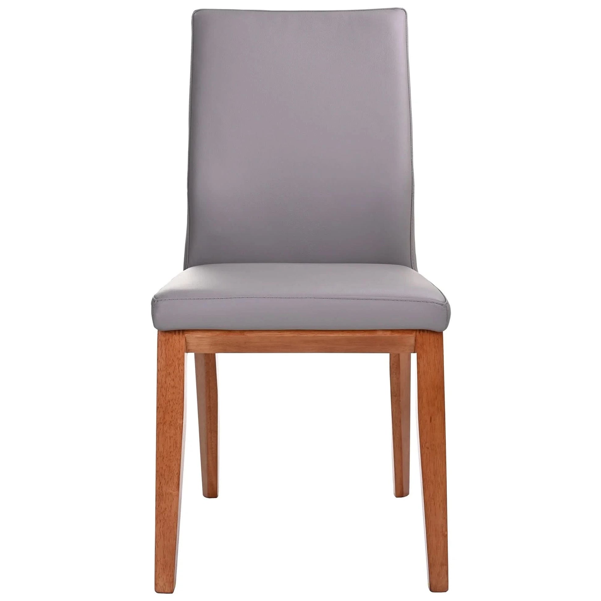 OAKLEY LEATHER DINING CHAIR MID-GRAY/BLACKWOOD - MyChocolateWood