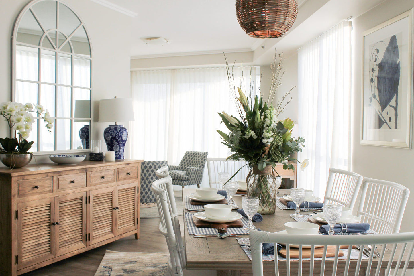 PALM BEACH BUFFET/SIDEBOARD 3 DOORS 3 DRAWERS LOUVRE STYLE SOLID OAK - MyChocolateWood