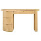 Delmar 4-Drawer Home Office Desk in Oak - Chocolate Wood
