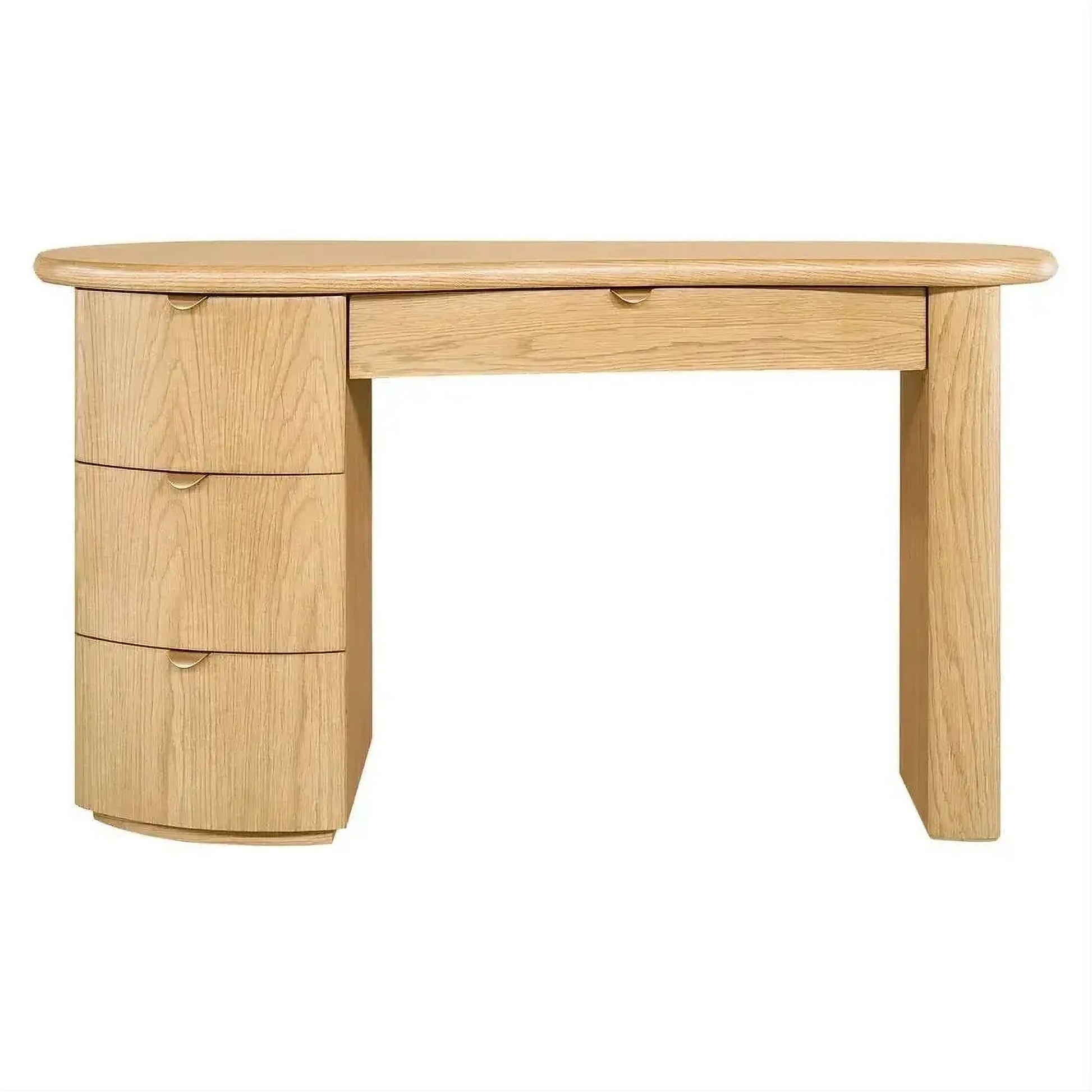 Delmar 4-Drawer Home Office Desk in Oak - Chocolate Wood