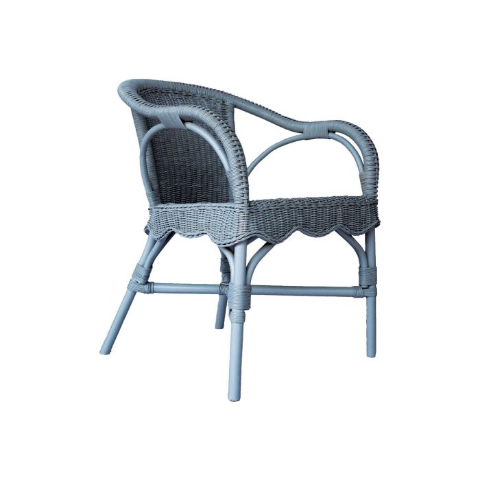 WENGLOR OCEAN BLUE RATTAN ARMCHAIR ACCENT CHAIR/ LOUNGE CHAIR - MyChocolateWood
