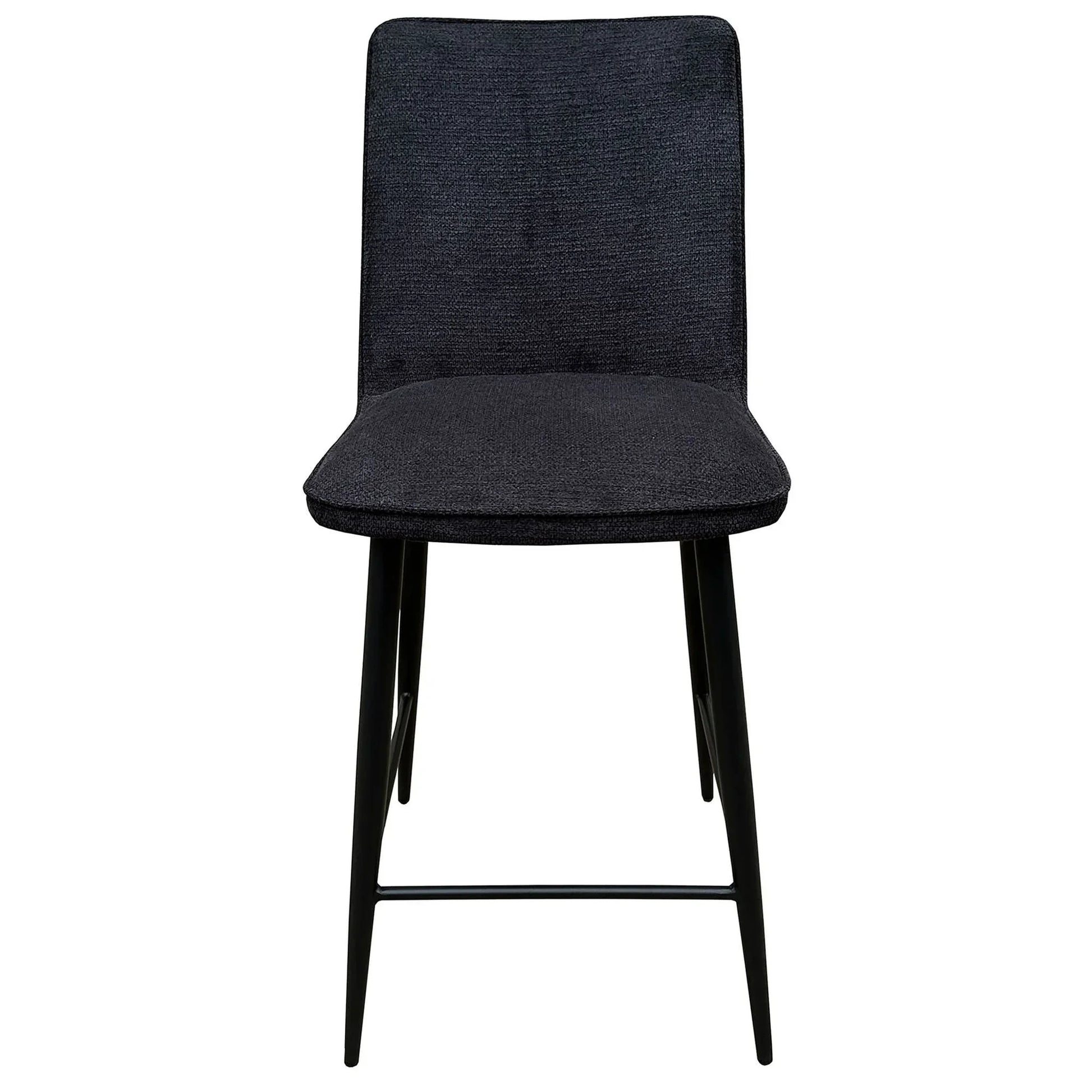 Camwick Fabric & Metal Counter Stool / Bar Stool in Onyx - Chocolate Wood