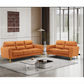 Viggo 2-Seater + 3-Seater Leather Sofa Set in Orange