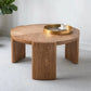 CAYDEN ASH VENEER ROUND COFFEE TABLE NATURAL - MyChocolateWood