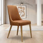 RONIN VINTAGE LEATHER DINING CHAIR - SOLID TIMBER FRAME - NATURAL/TAN - MyChocolateWood