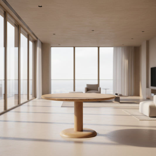 OSLO SOLID WHITE CEDAR ROUND COFFEE TABLE NATURAL 80CM - MyChocolateWood