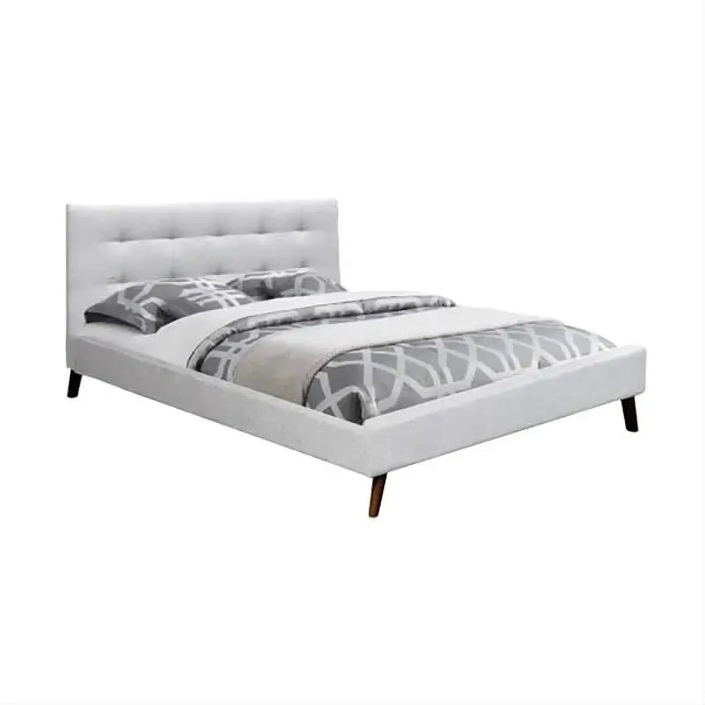OZIAS FABRIC DOUBLE BED - LIGHT GREY