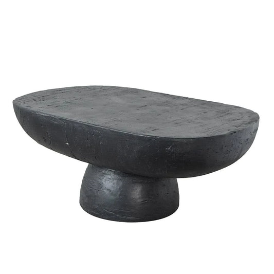 BARDOT OVAL CEMENT COFFEE TABLE BLACK - MyChocolateWood