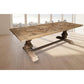 TREMAYNE RECYCLED ELM RUSTIC DINING TABLE PARQUETRY PATTERN PEDESTAL LEG 200CM - MyChocolateWood