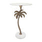ADDISON MARBLE PALM TREE SIDE TABLE/LAMP TABLE NATURAL - MyChocolateWood