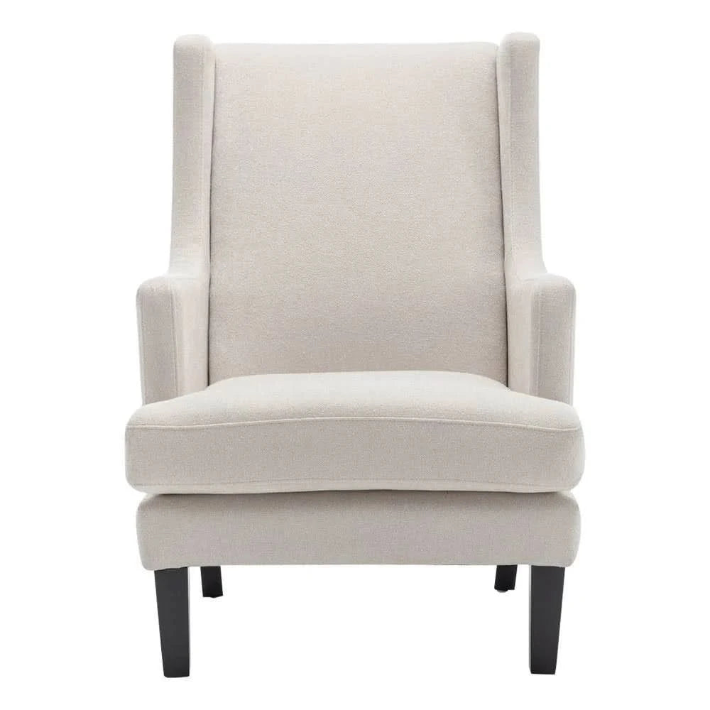 SILAS PEARL CHENILLE WING BACK ARMCHAIR/OCCASIONAL CHAIR - MyChocolateWood