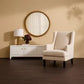 SILAS PEARL CHENILLE WING BACK ARMCHAIR/OCCASIONAL CHAIR - MyChocolateWood