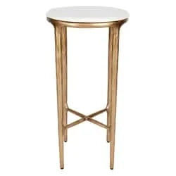 SOREN MARBLE PETITE SIDE TABLE - BRASS FRAME 90CM - MyChocolateWood