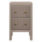 Jayla Petite 2-Drawer Bedside Table in Taupe - Chocolate Wood