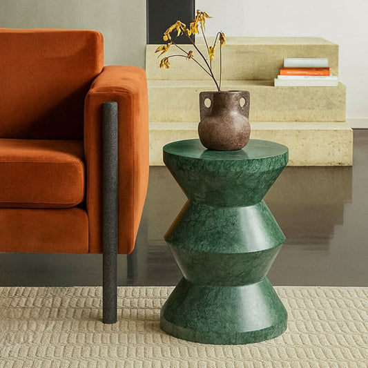 PINNACLE SOLID MARBLE SIDE TABLE/LAMP TABLE/ACCENT TABLE - MyChocolateWood