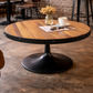 QUENTIN ROUND  COFFEE TABLE IN RECYCLED ELM & IRON - MyChocolateWood