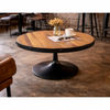 QUENTIN ROUND  COFFEE TABLE IN RECYCLED ELM & IRON - MyChocolateWood