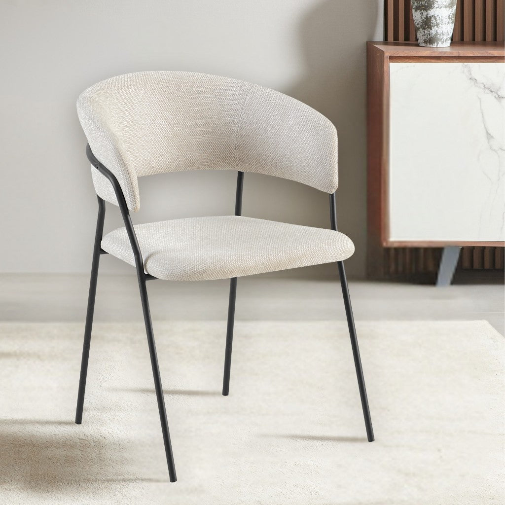 ELEKTRA BEIGE FABRIC DINING CHAIR - MyChocolateWood